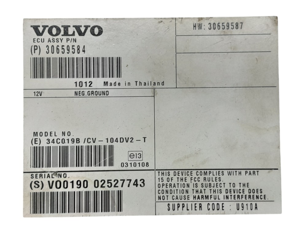Modulo Som Volvo Xc60 T6 2012 8