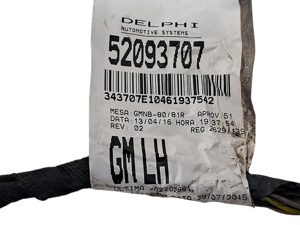 Chicote Porta Traseira Esquerda Chevrolet Cobalt 2016 8