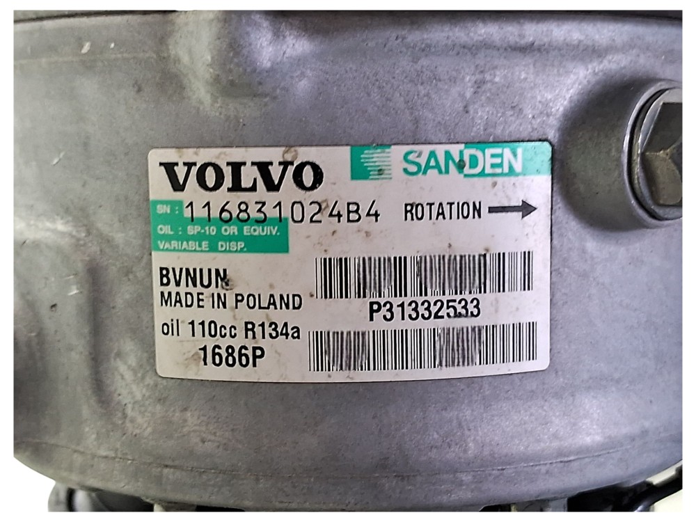 Compressor Ar Condicionado Volvo Xc60 Top T6 3.0 6cc 2014 8