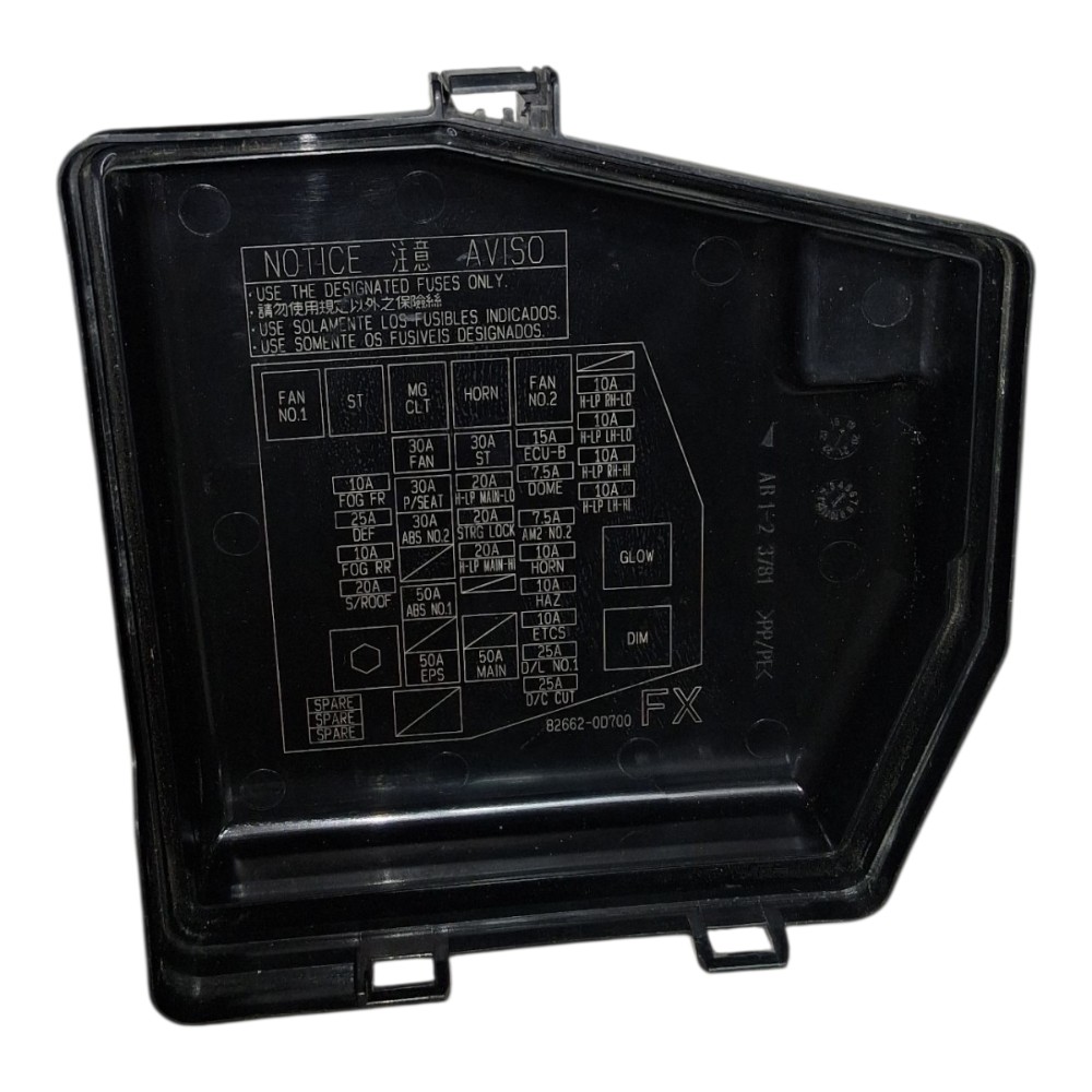 Tampa Proteção Caixa Fusíveis Toyota Yaris 2021 826620d700 2