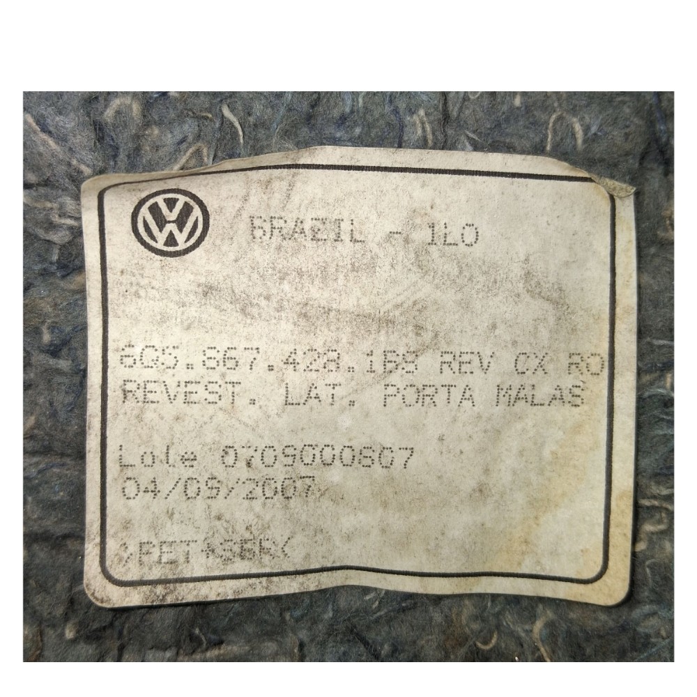 Forro Lateral Traseiro Dir Porta Malas Vw Polo Sedan 2008 4