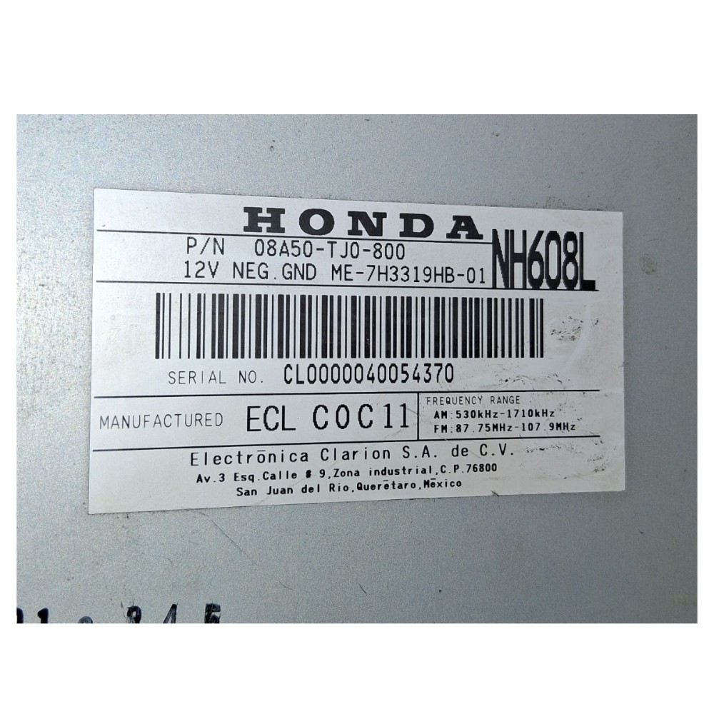 Rádio Som Cd Player Fit Xl 2010 08a50tj0800 6