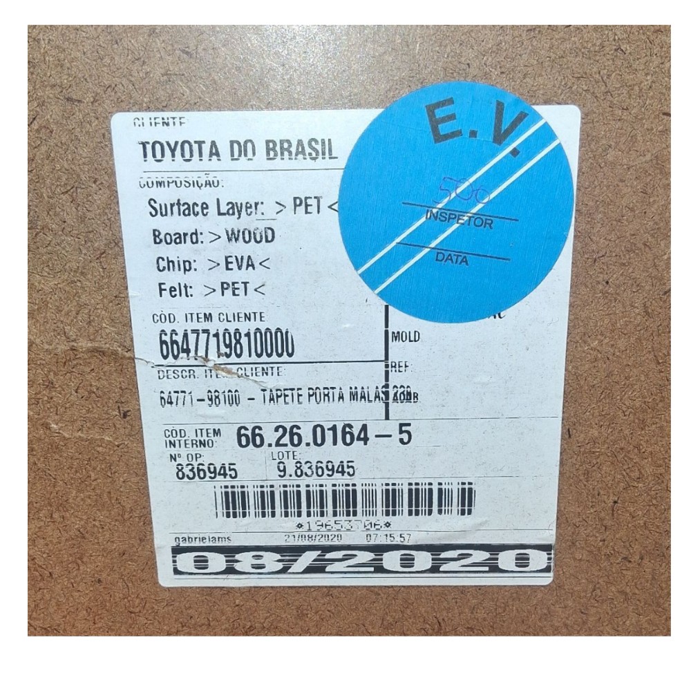 Tapete Estepe Porta Malas Toyota Yaris Sd 2021 Preto 3