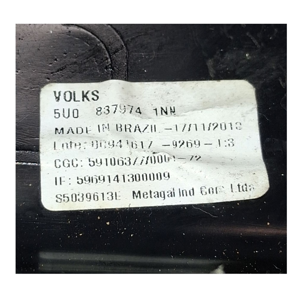 Moldura Interna Retrovisor Direito Vw Voyage 2010 5u0837994 Preto 7