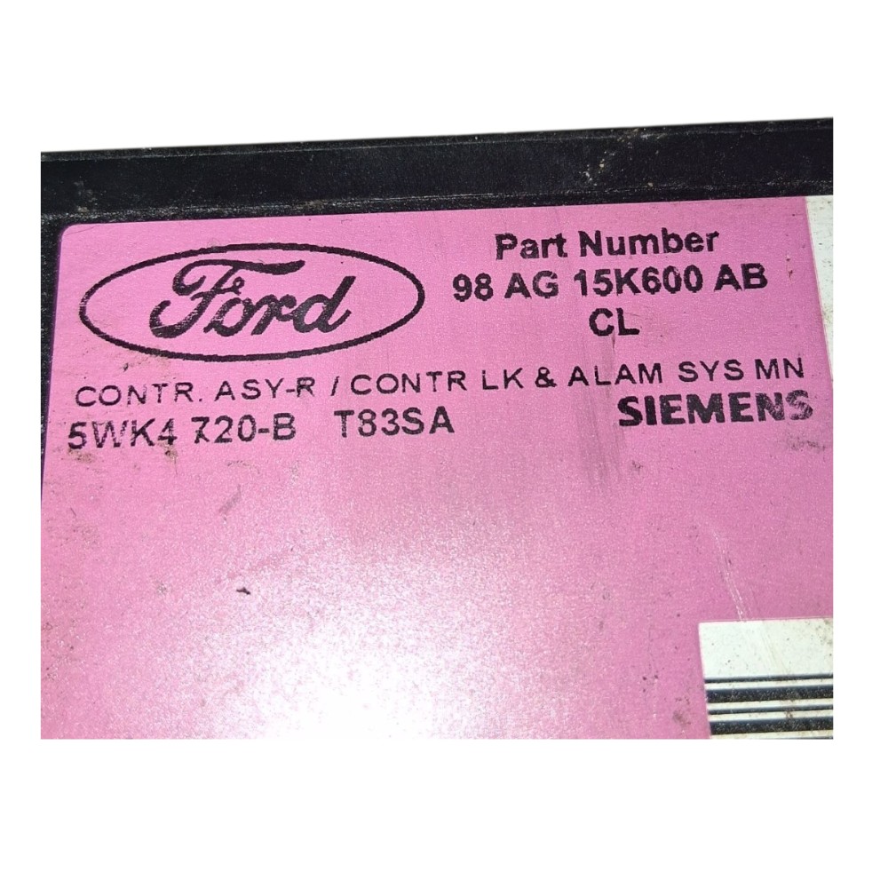 Módulo Central Alarme Ford Focus 1.8 2001 98ag15k600ab 5