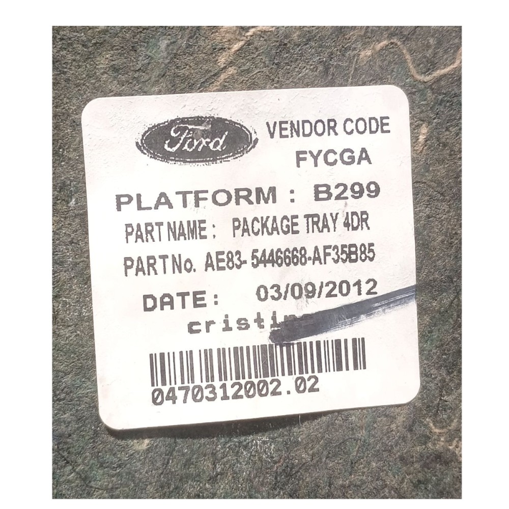 Tampão Porta Malas Ford New Fiesta sedan mexicano 2011 A 2013 Ae835446668 Preto 5