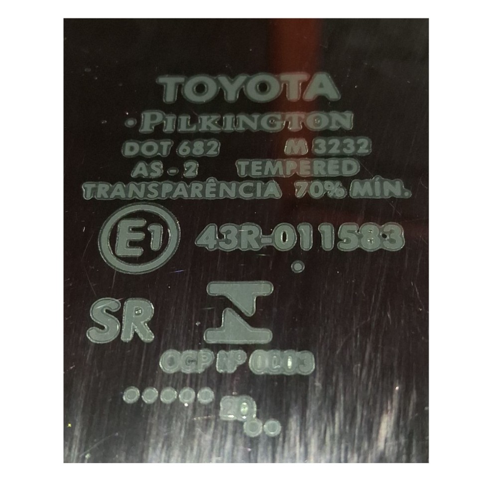 Vidro Fixo Porta Traseira Direita Toyota Yaris Sd 2021 4