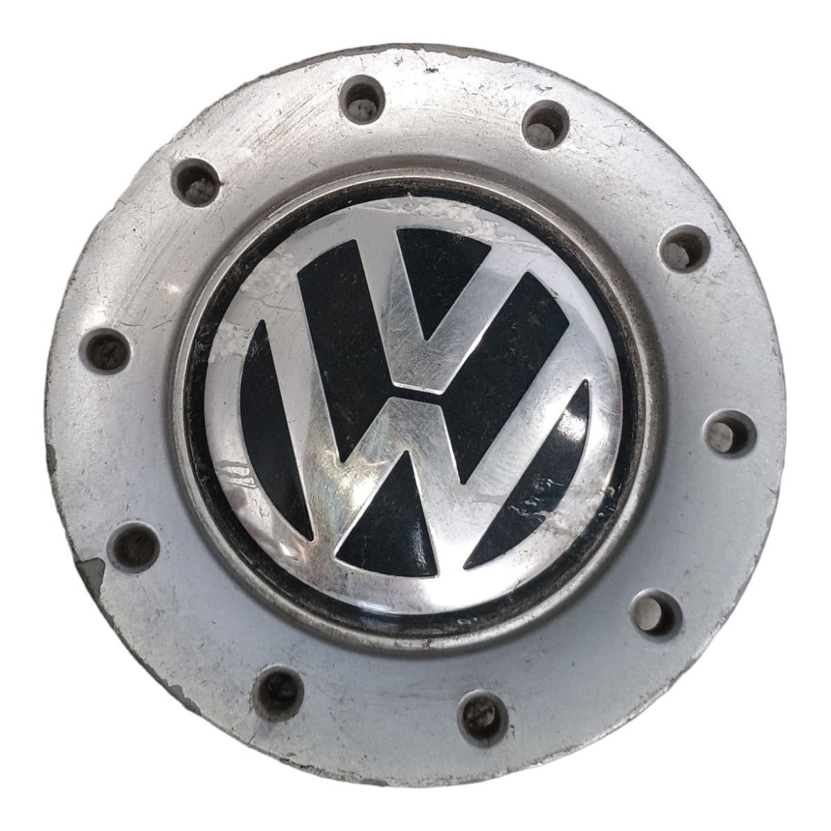 Calota Central Vw Polo 2002 À 2006 6q0601149g Com Detalhes  Prata