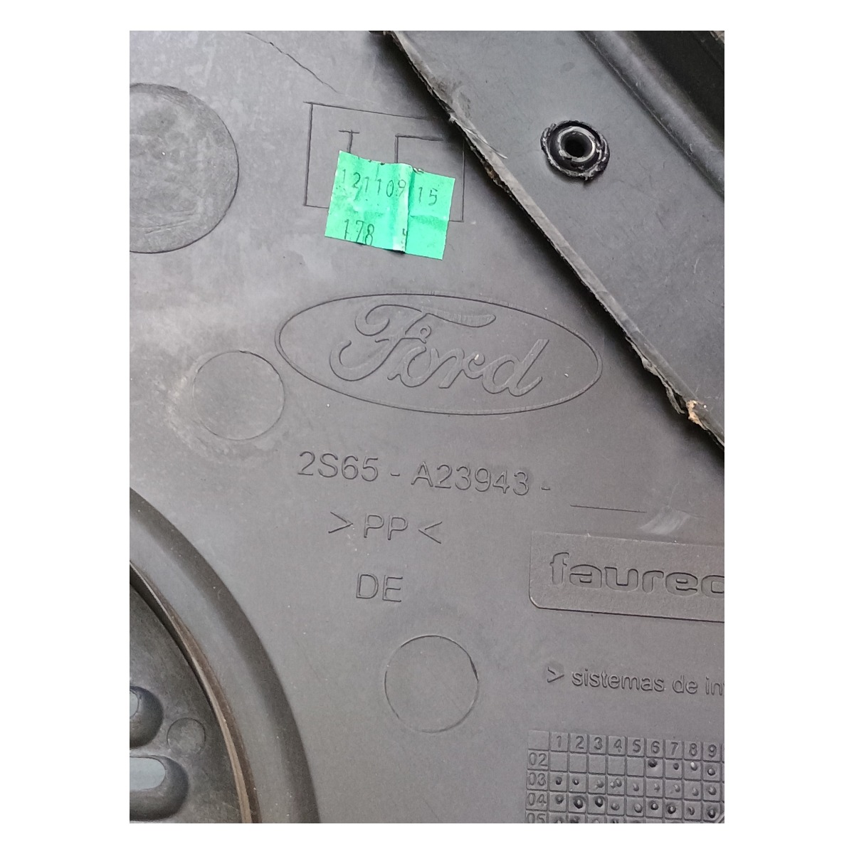Forro Porta Dianteira Esquerda Ford Fiesta 2010 2s65a23943 Preto 5