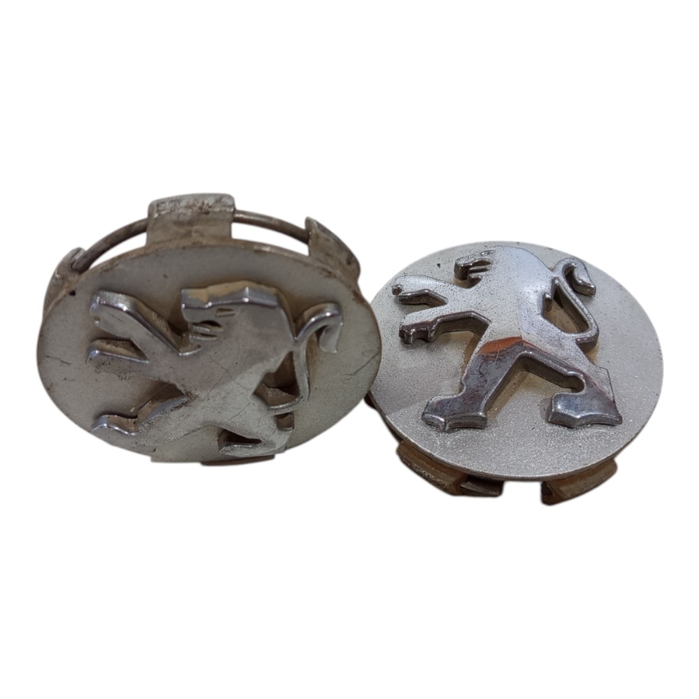 Par Calota Miolo Central Roda Peugeot 207 2001 2002 A 2009 Prata 5