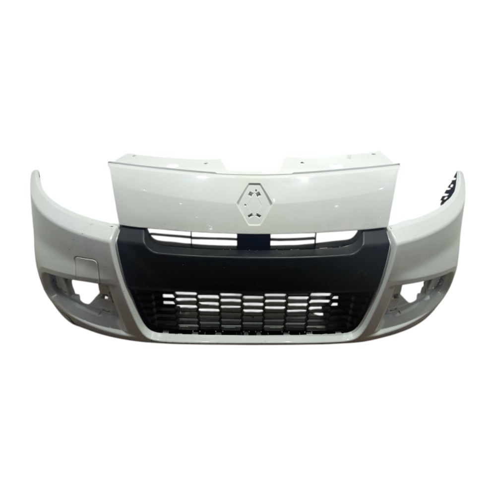 Para-choque Diant Renault Sandero 2012 A 2014 Com Avaria Branco 1