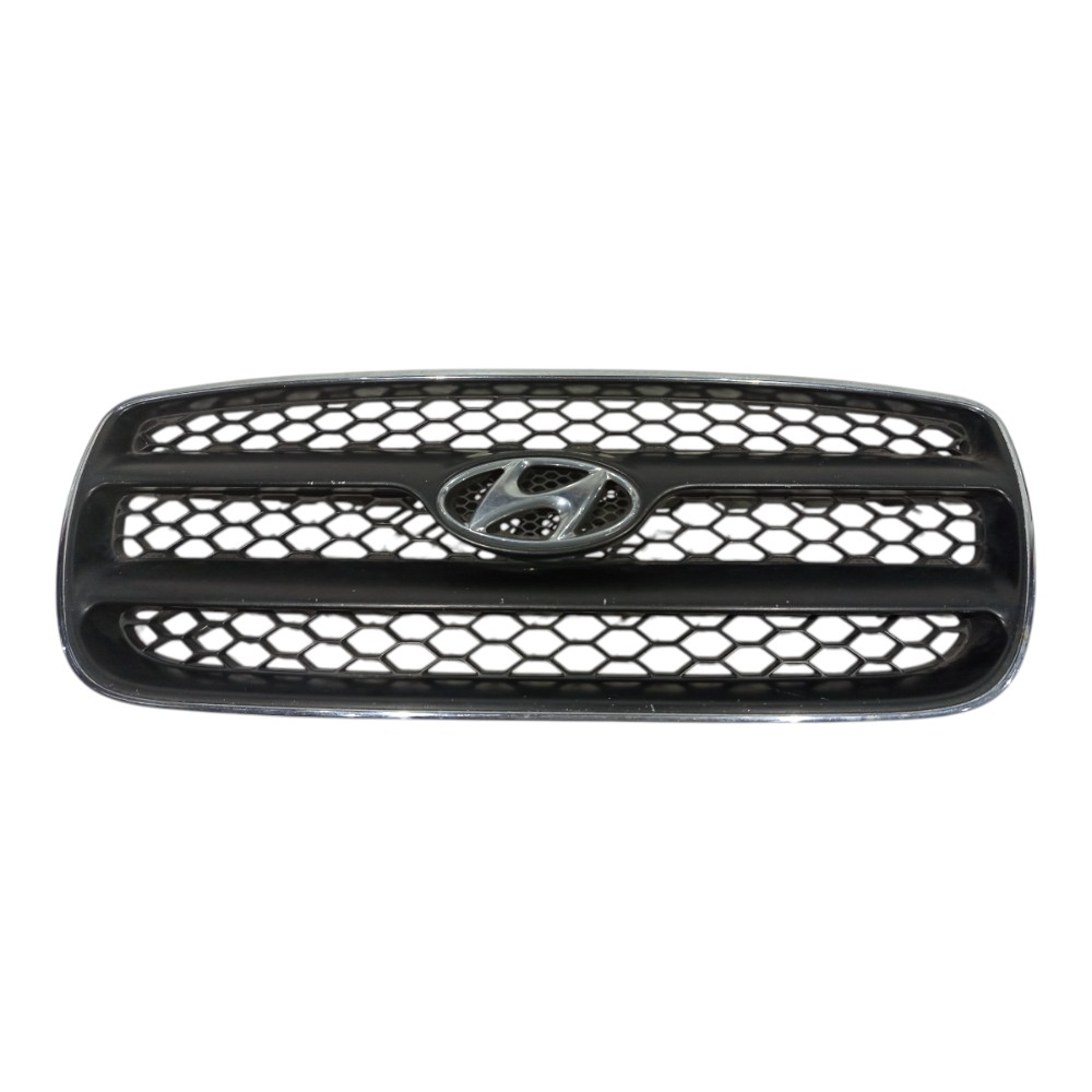 Grade Emblema Parachoque Diant Hyundai Santa Fe 2007 A 2012 Preto E Cromado 1