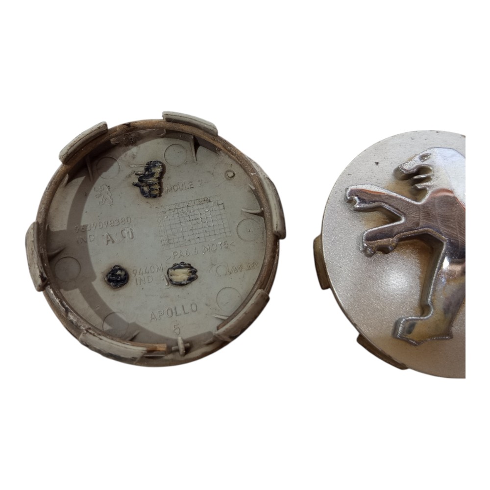 Par Calota Miolo Central Roda Peugeot 207 2001 2002 A 2009 Prata 4