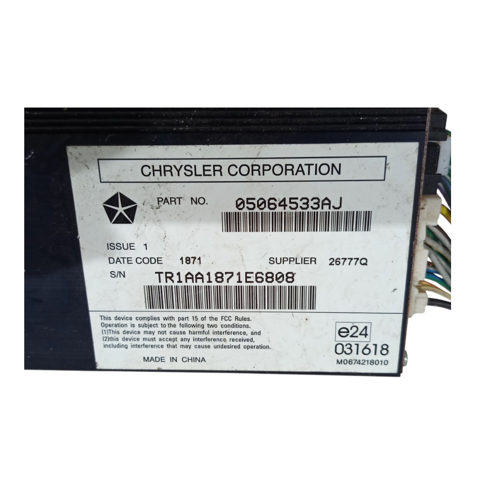 Módulo Amplificador Som Jeep Cherokee 2011 2012 2014 A 2018 3