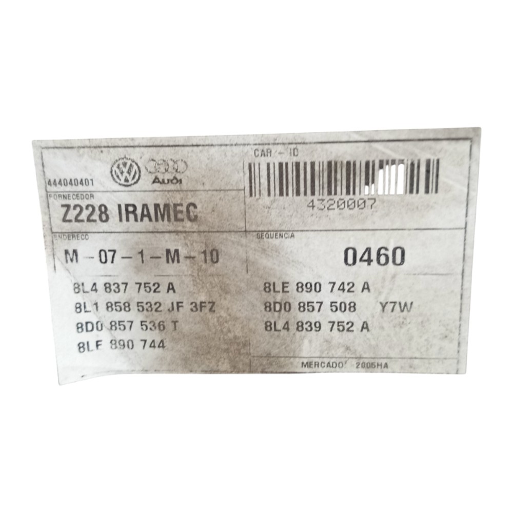 Arco Máquina Vidro Porta Diant. Direita Audi A3 1999 A 2005 5