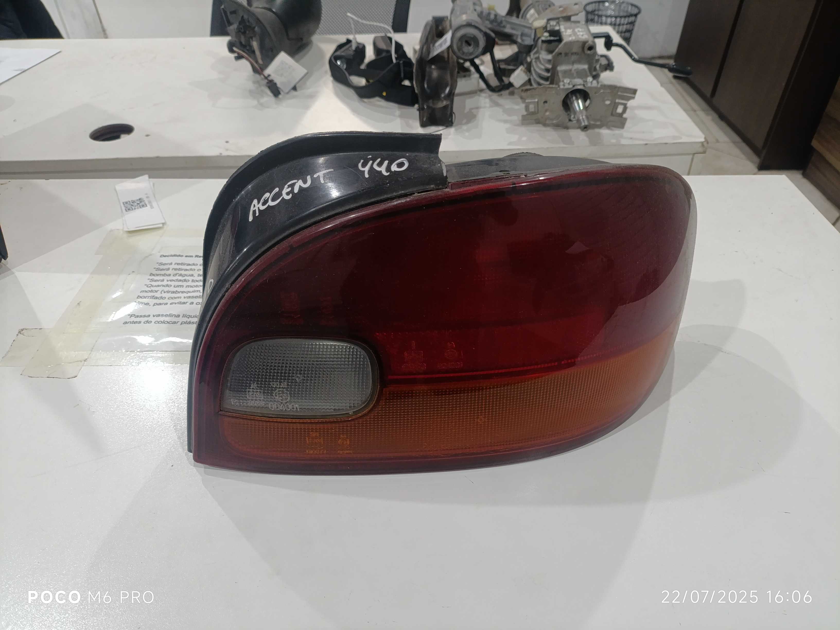 Lanterna Traseira Direita Hyundai Accent 1995 1996 A 1999 Direito/passageiro Vermelho 5