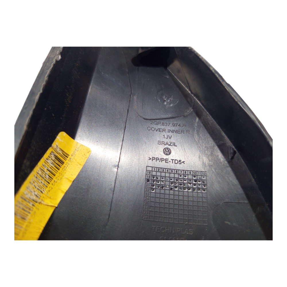 Moldura Interna Retrovisor Dir Volkswagen Tcross 2020 A 2025 Preto 8