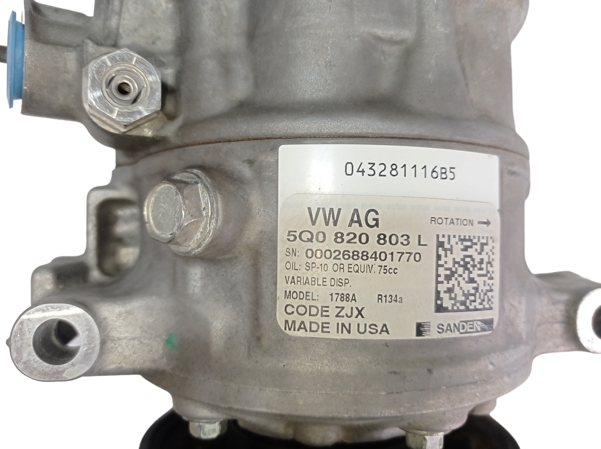 Compressor Ar Condicionado Vw Golf 1.0 Tsi 2017 V585 10
