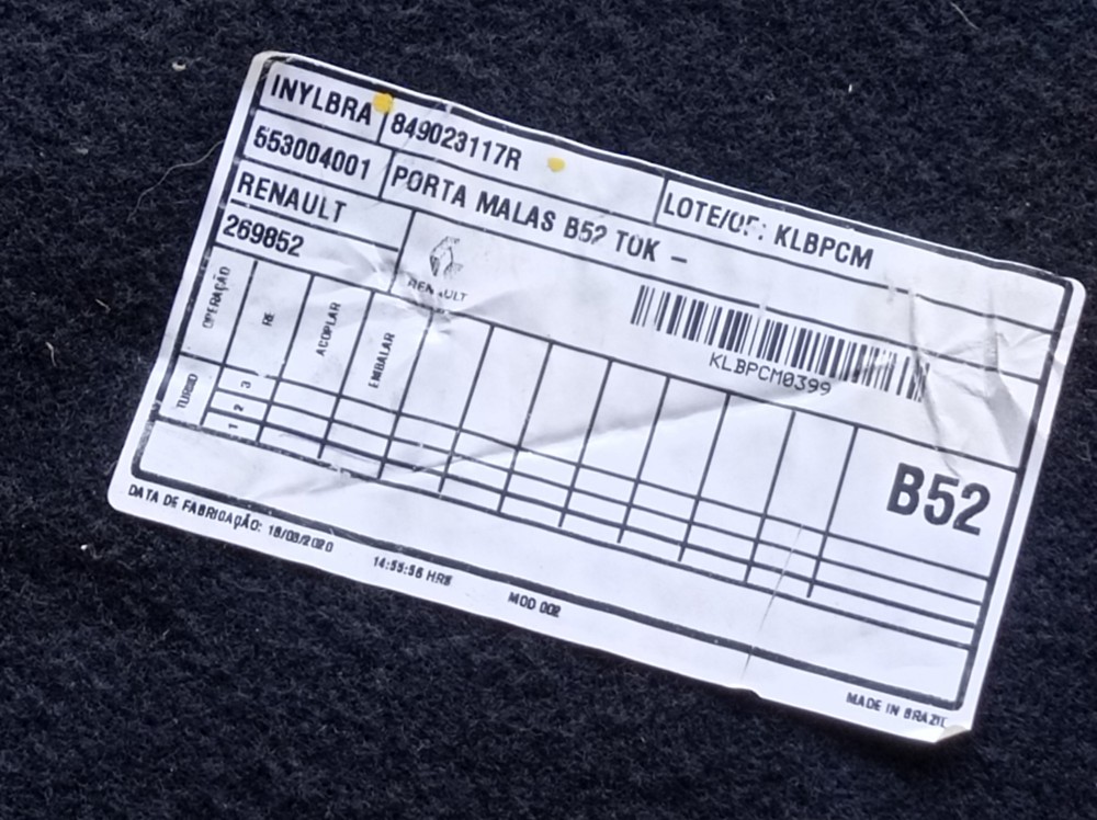 Carpete Porta Mala Renault Sandero 2021 V339 8
