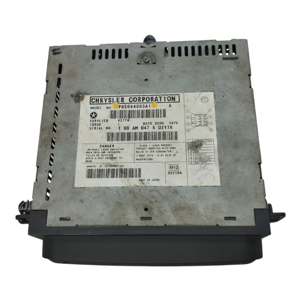 Rádio Cd Chrysler Grand Caravan 2003 3.3 V578 8