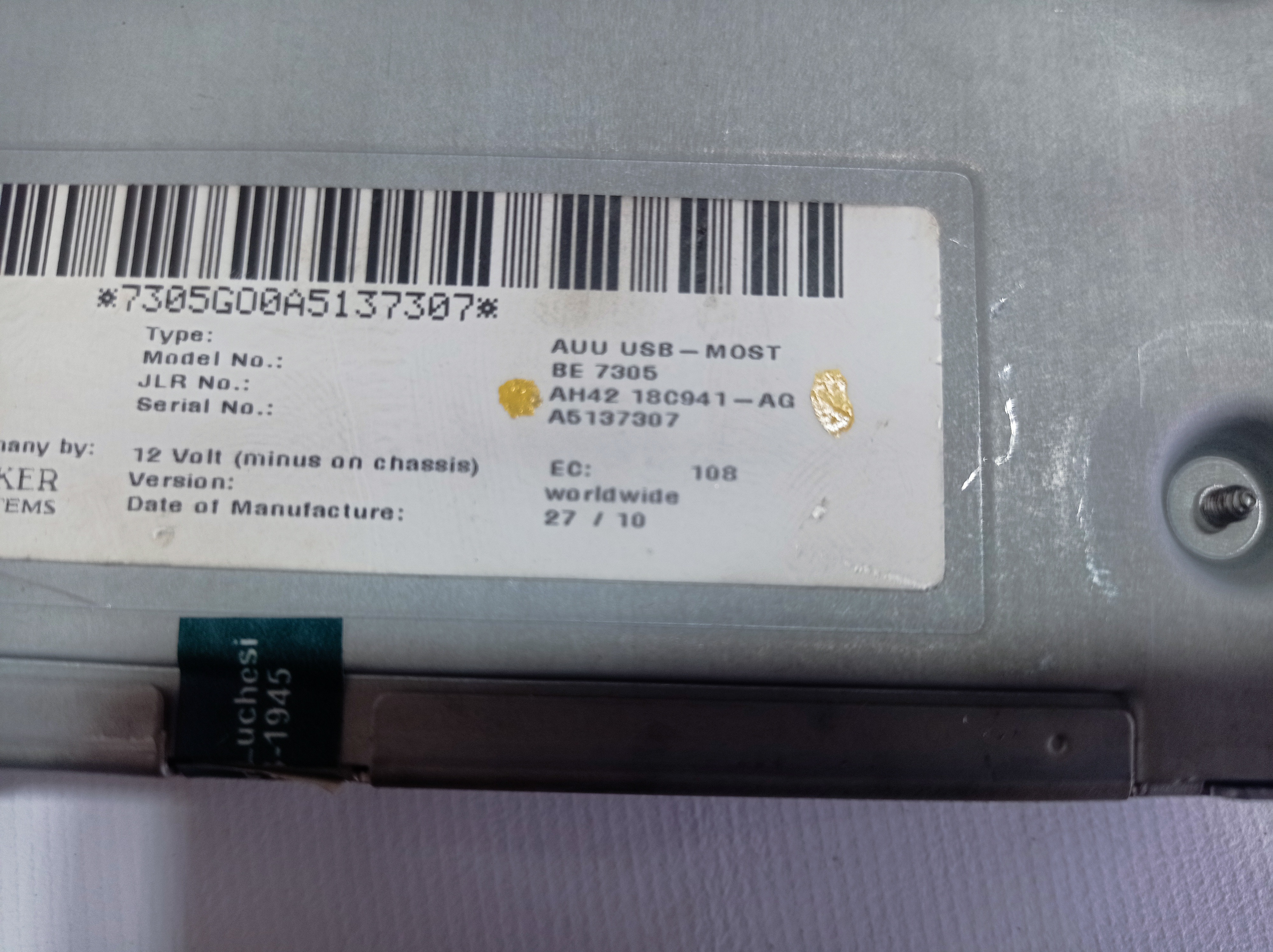 Módulo Usb iPod Land Rover Vogue Sport 2009 A 2012 V546 9