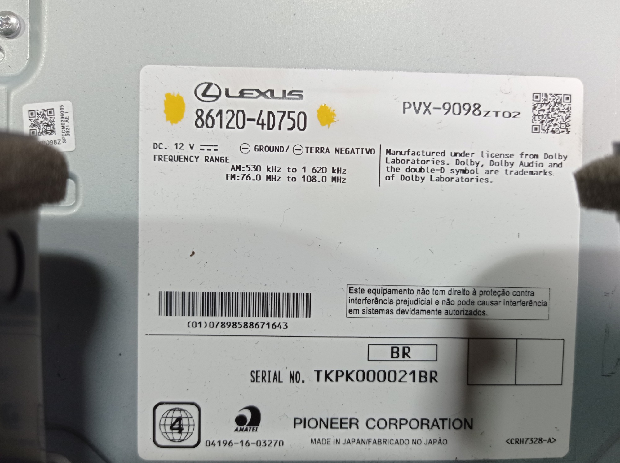Rádio Multimídia Lexus Rx 450hl 2021 86120-4d750 V576 8