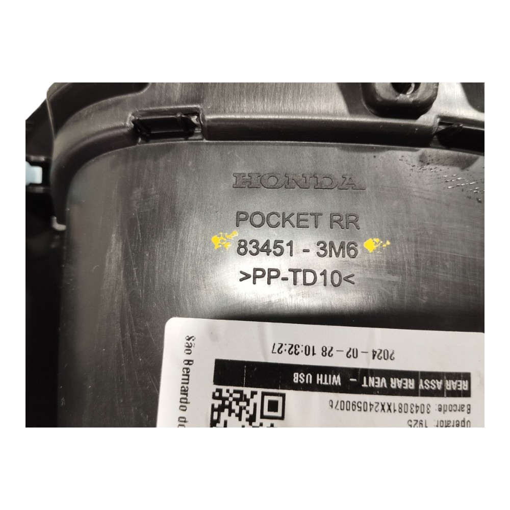 Moldura Difusor Ar Traseira Honda Hrv Exl 2023 2025 V644 8
