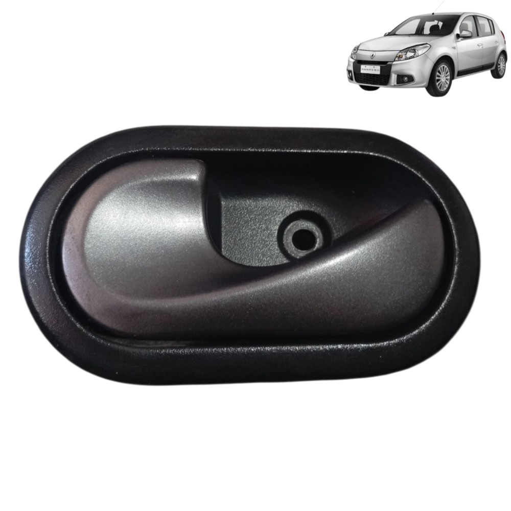 Maçaneta Interna Dianteira Esquerda Renault Sandero 2014 Preto Dianteira Interna