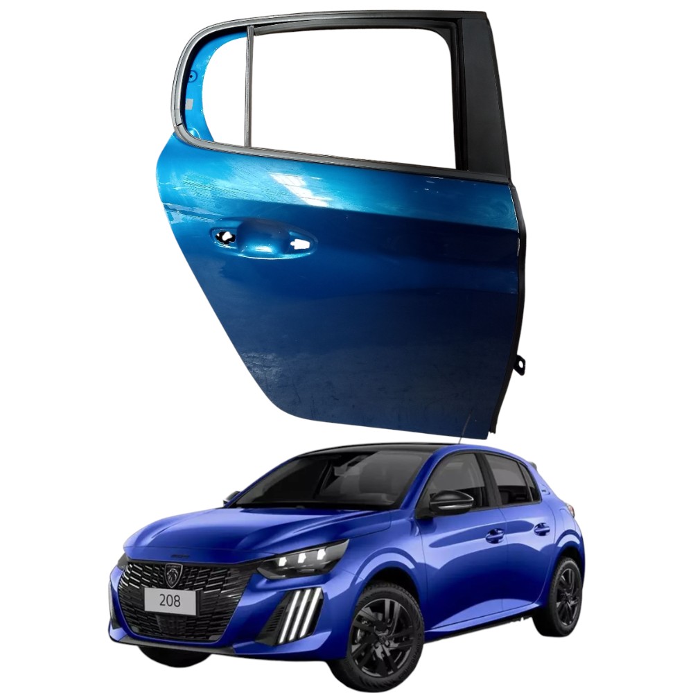 Porta Traseira Direita Peugeot 208 Style 2023 2024 1.0 Traseira Direito Azul