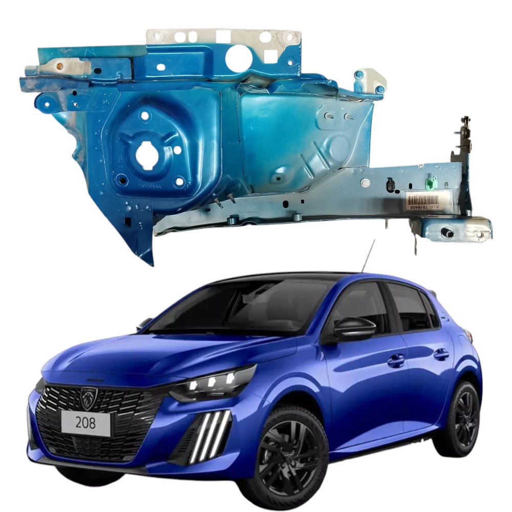 Longarina Lado Esquerdo Peugeot 208 Style 2023 2024 1.0 Azul