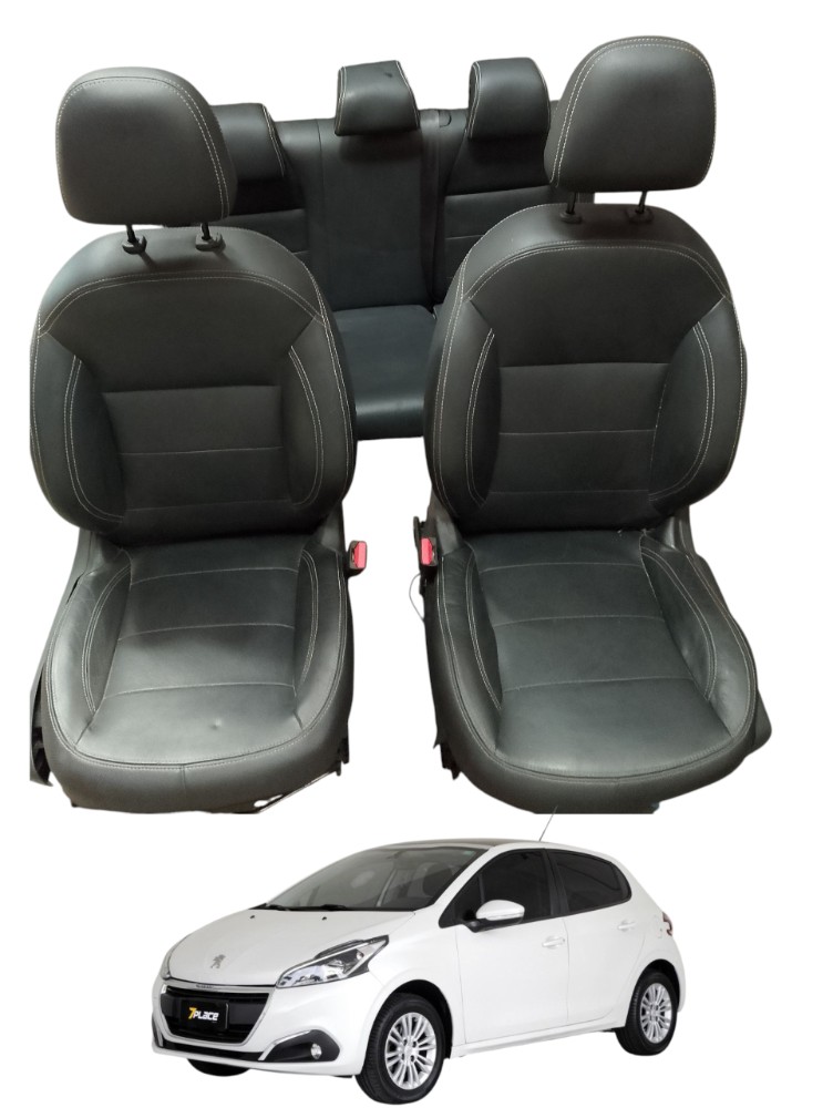 Jogo De Banco Couro Peugeot 208 Allure 2017 2018 1.6 Preto