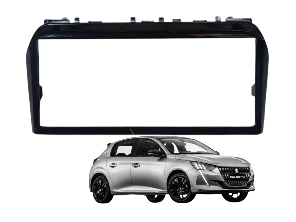 Moldura Marco Adaptador Som 1DIN Peugeot 208 1.0 Style 2023