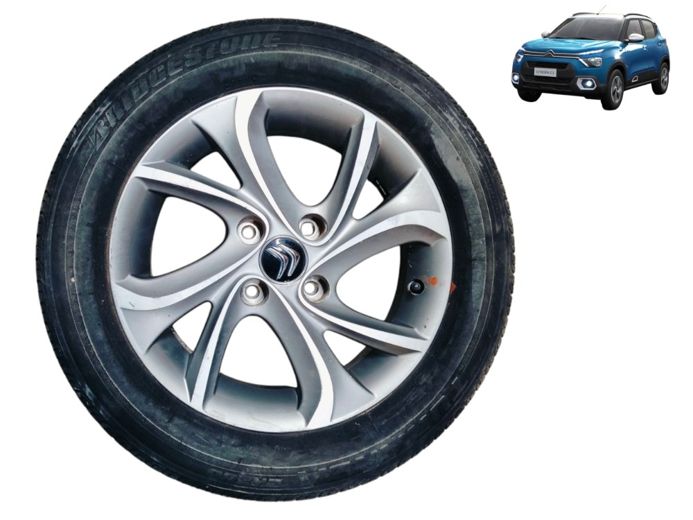 Roda Com Pneu Liga Aro 15 Citroen C3 1.2 1.5 1.6 2016 2017 Cinza
