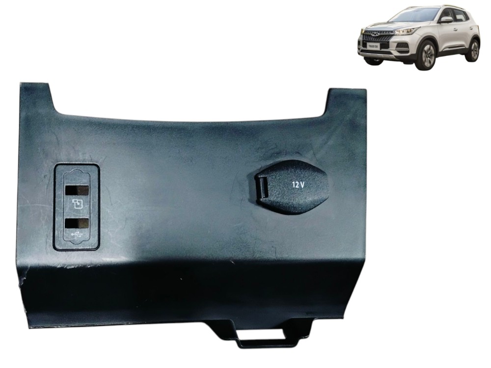 Moldura Tomada Console 12v Chery Tiggo 5x 1.5 2022 2023 Preto