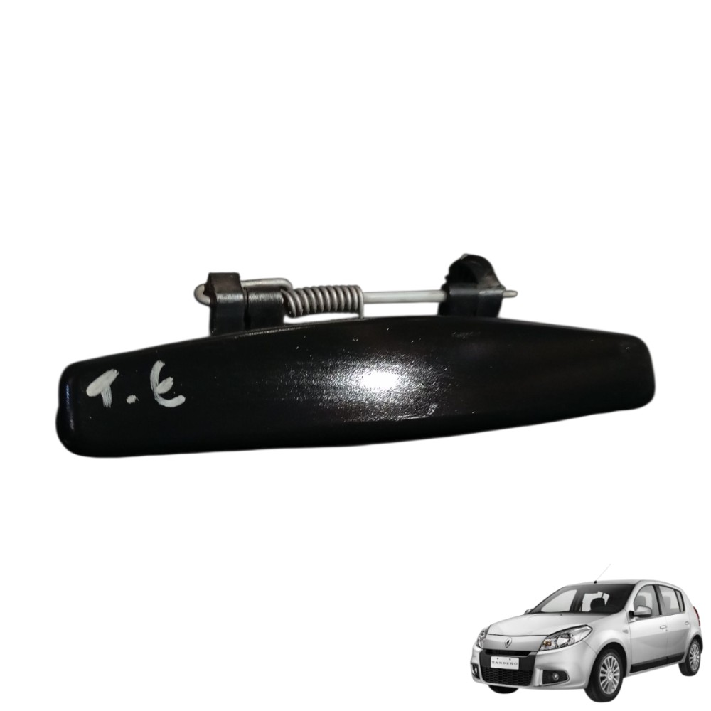 Maçaneta Externa Lado Esquerdo Renault Sandero 1.6 2013 2014 Preto Dianteira/traseira