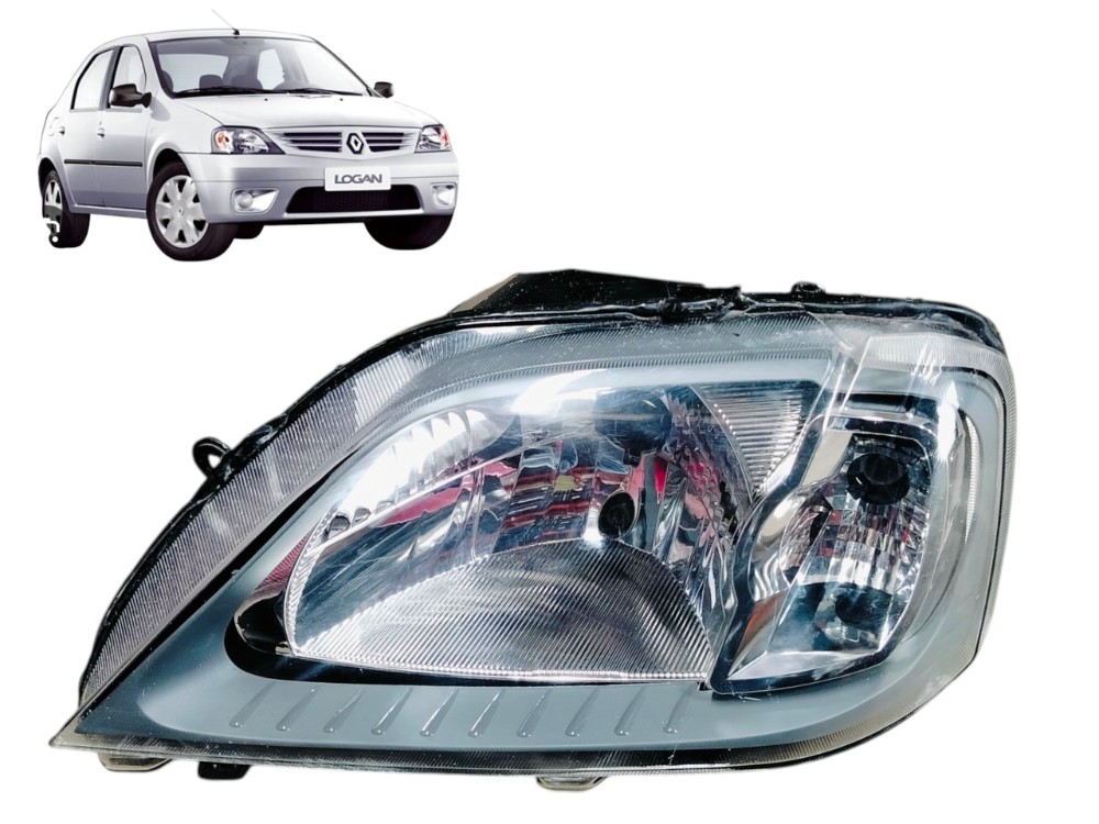 Farol Dianteiro Esquerdo Renault Logan 1.0 1.6 2007 2014 Esquerdo/motorista