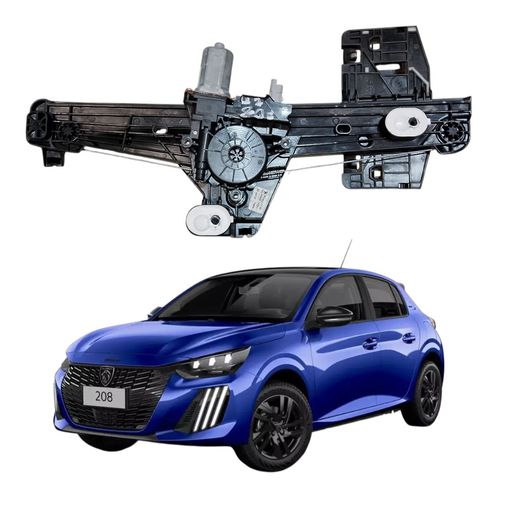 Maquina Vidro Traseiro Direito Peugeot 208 Style 2023 2024 Preto