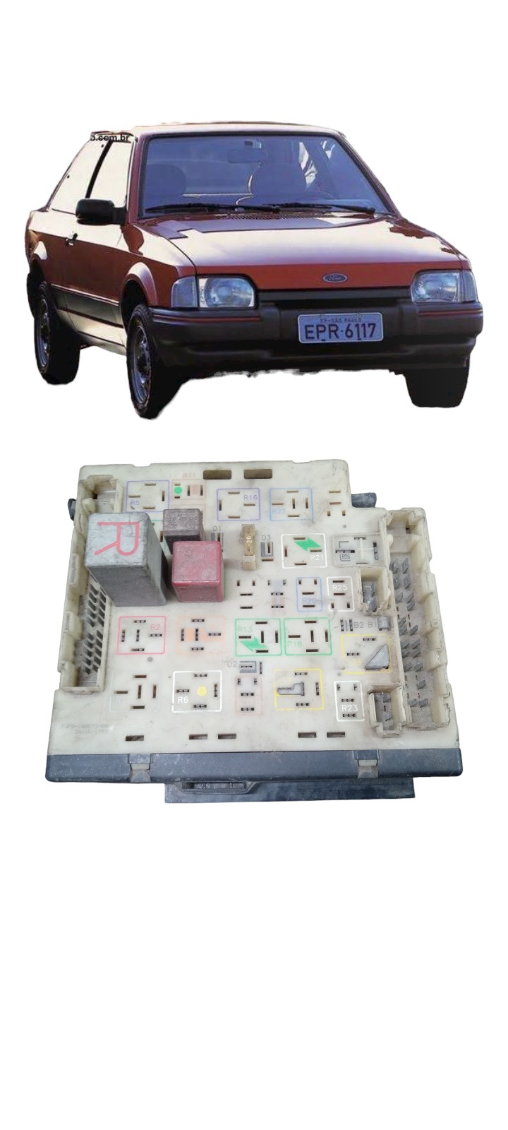 Caixa Fusíveis Ford Escort Sapao Pointer Logus 1993 A 1997