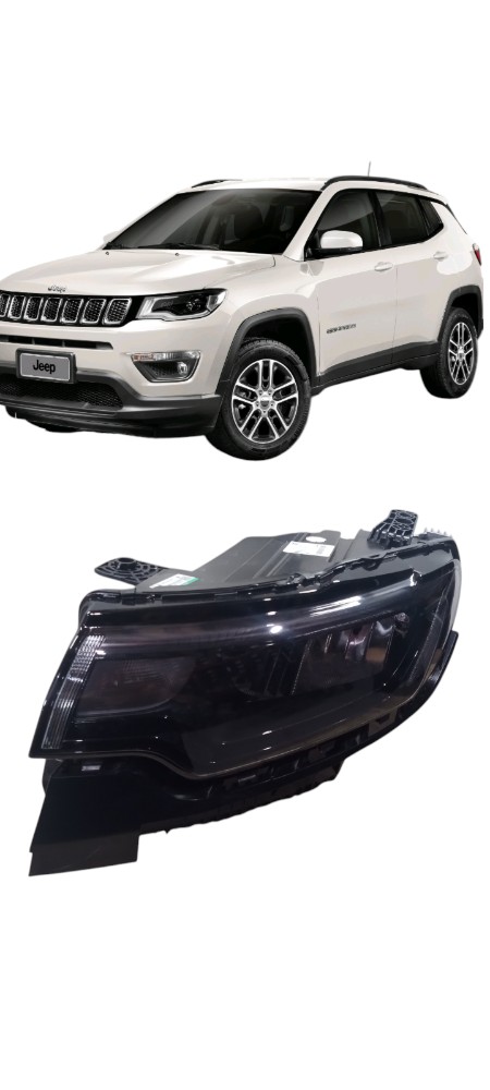 Farol Esquerdo Com Led Jeep 2022 Orelha Recuperada Original