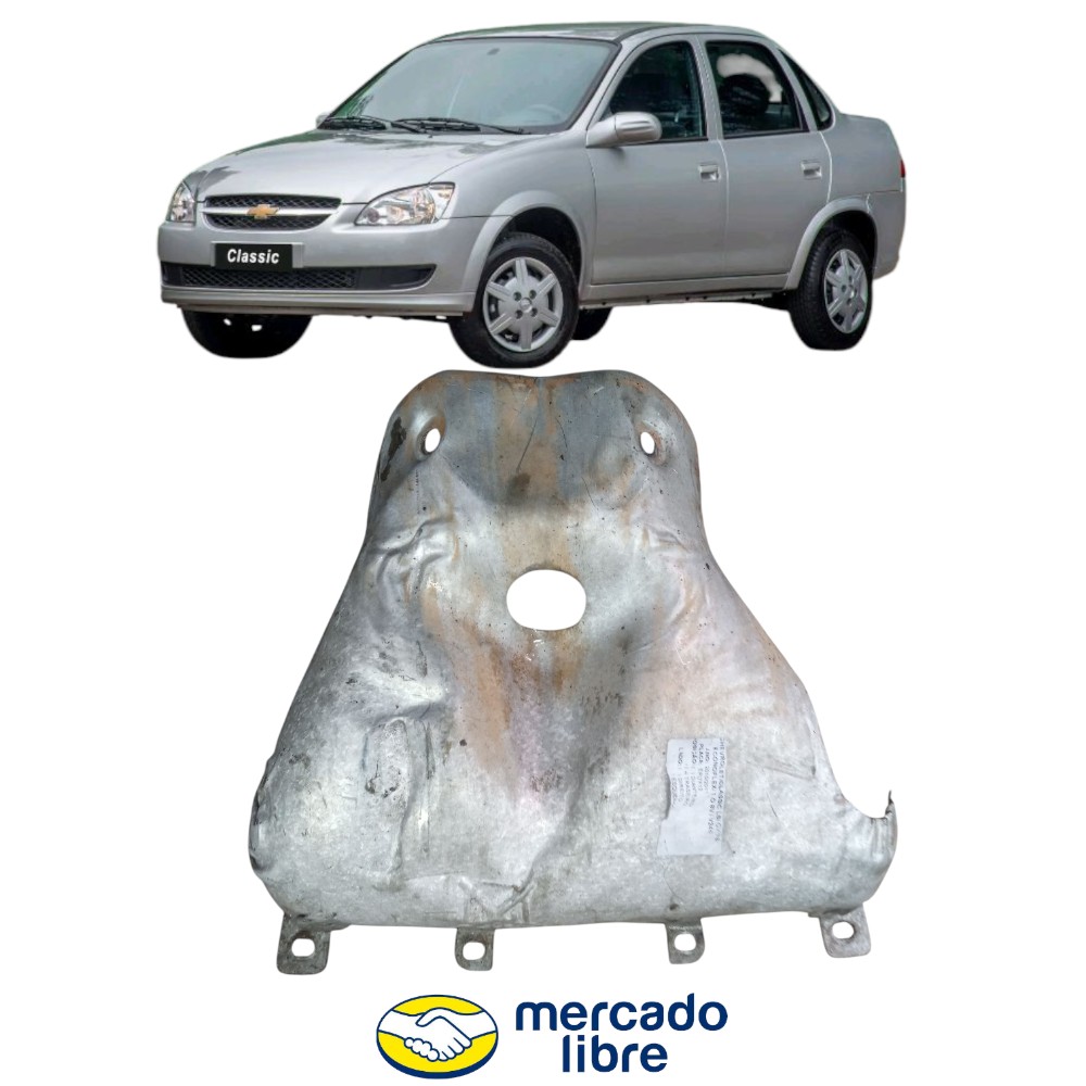 Protetor Calor Coletor Escape Corsa Claassic Ls 2011 A 2014 Prata