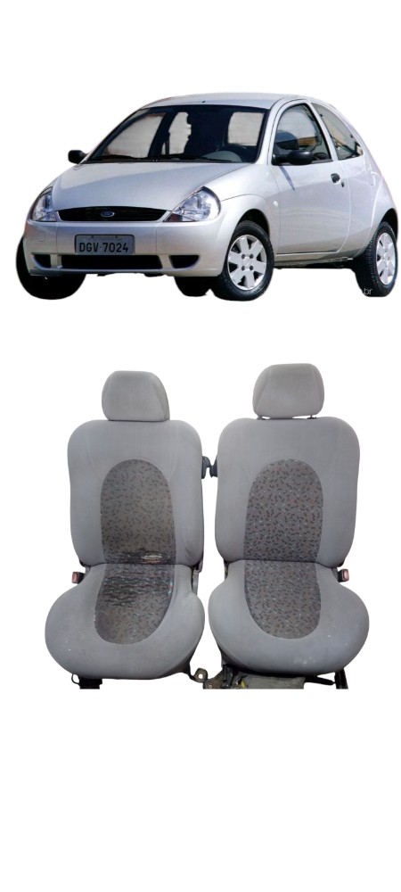 Jogo De Banco Ford Ka 2p 2002 A 2007 Detalhe Tecido Cinza