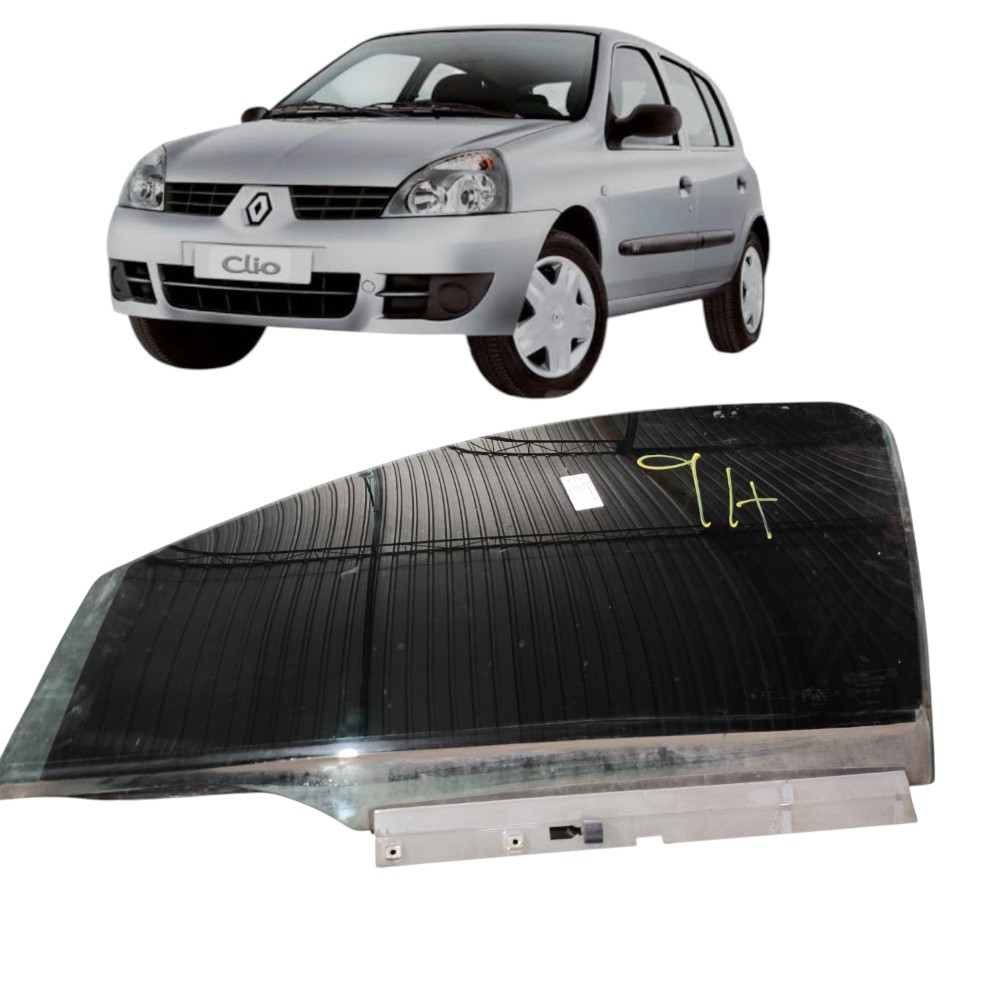 Vidro porta clio 4p dianteiro esquerdo 2003 ao 2016