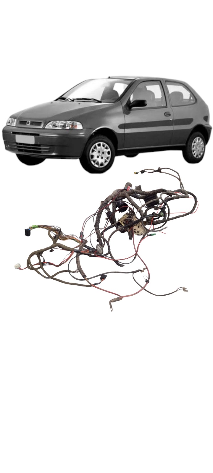 Chicote Frontal Positivo E Negativo Fiat Palio Fire 03 A 06