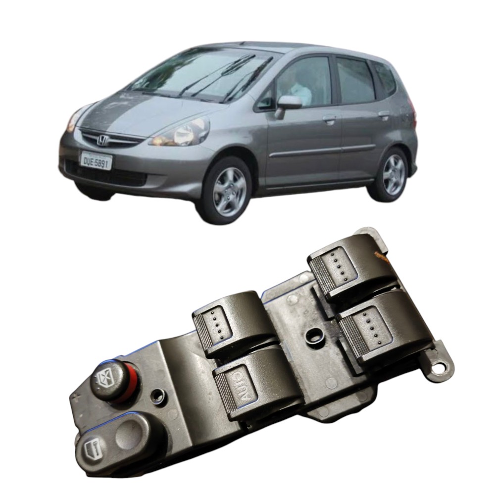 Comando Vidro Botão Dianteiro Elétrico Honda Fit 2003 A 2008