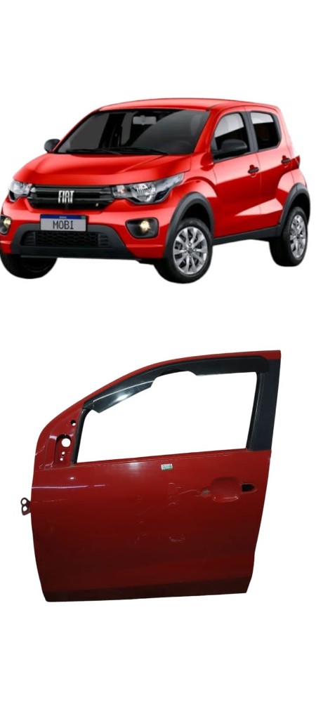 Porta Dianteira Esquerda Fiat Mobi Like 2017 Dianteira Esquerda Vermelho