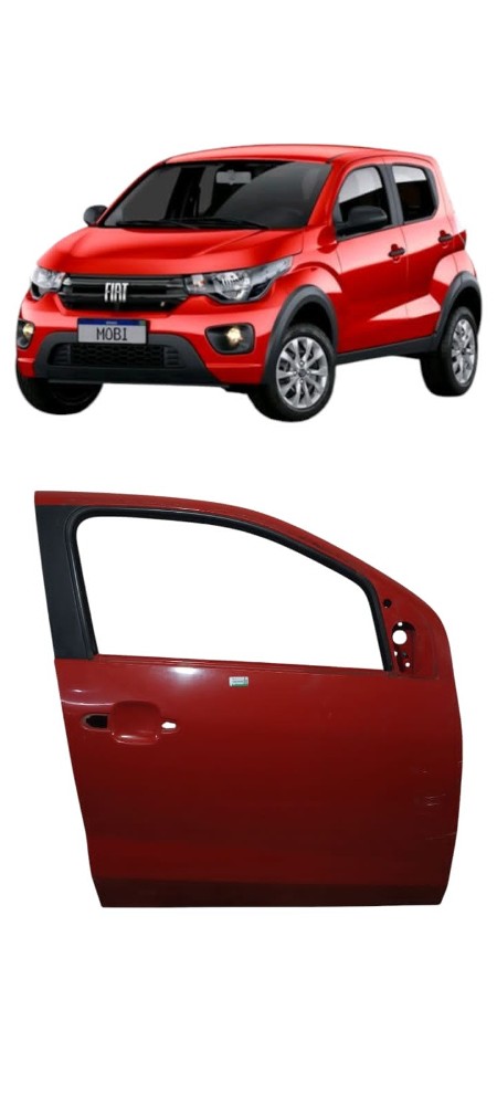 Porta Dianteira Direita Fiat Mobi Like 2017 Dianteira Direito Vermelha