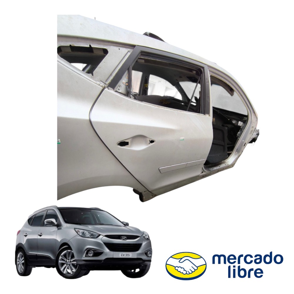 Porta Traseira Direita Hyundai Ix35 2010 Ao 2016 Traseira Direito Prata
