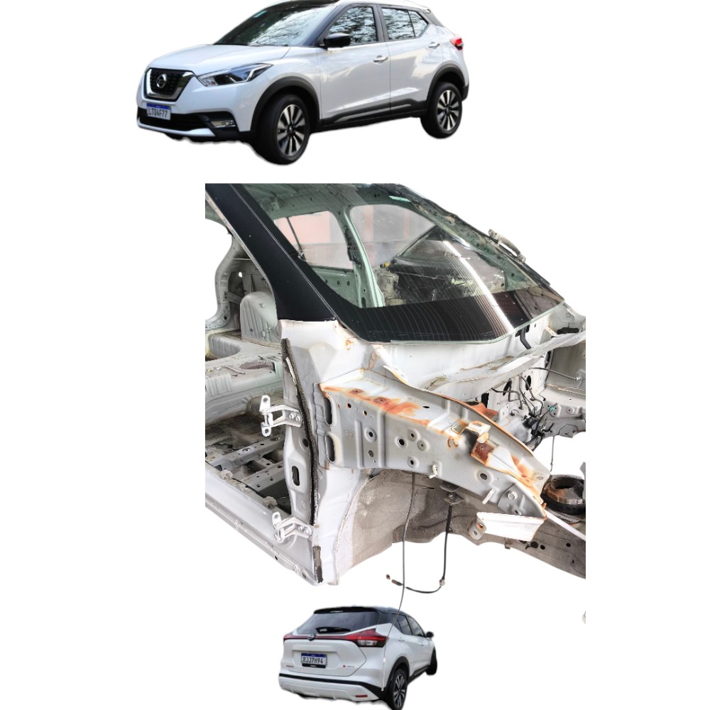 Pé De Coluna Dianteiro Direito Nissan Kicks 2015 Ao 2022 Branca