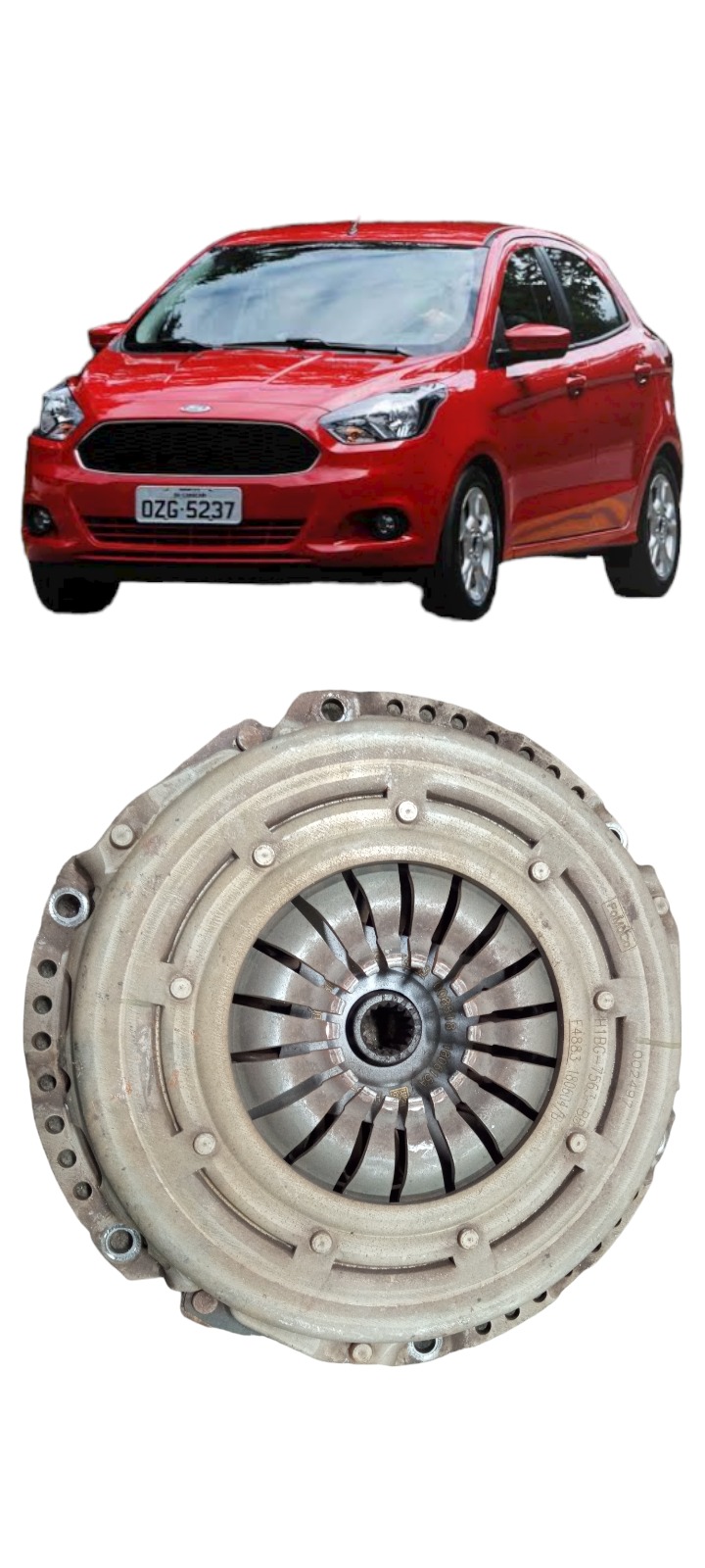 Platô E Disco Embreagem Ford Ka 1.0 3cc 2014 A 2020 Preto