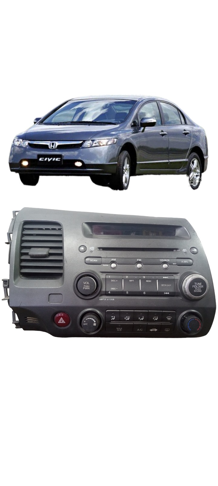 Difusor Ar Central Esquerdo Radio Ne Honda Civic 2001 A 2011